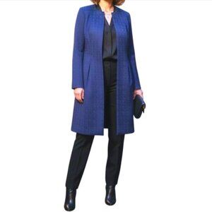 Le Suit Textured Jacket Womens Size 8 Navy Blazer Quiet Luxury Collegiate New